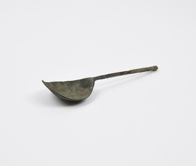 Latten spoon with cone knop, 14th or 15th century