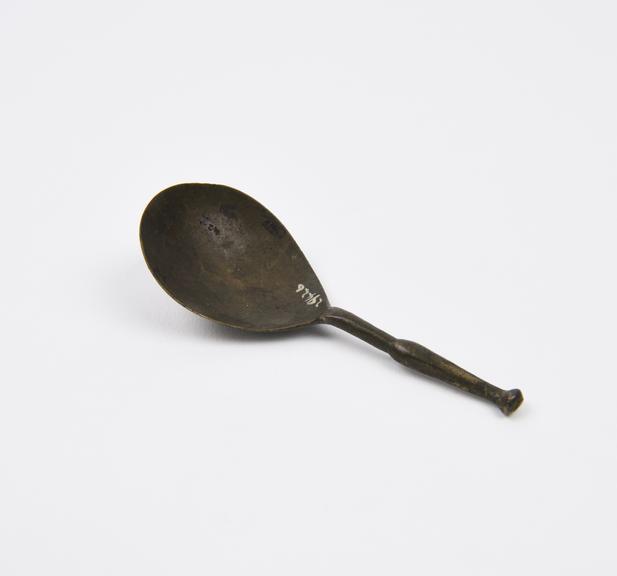 Latten spoon said to be from a Merovingian tomb