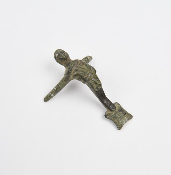 Solid bronze amulet in form of diving priapic figure