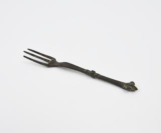 Three pronged fork with decorative knop