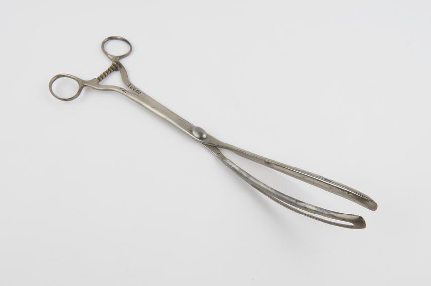 Champetier de Ribes' forceps for introducing dilating bag to