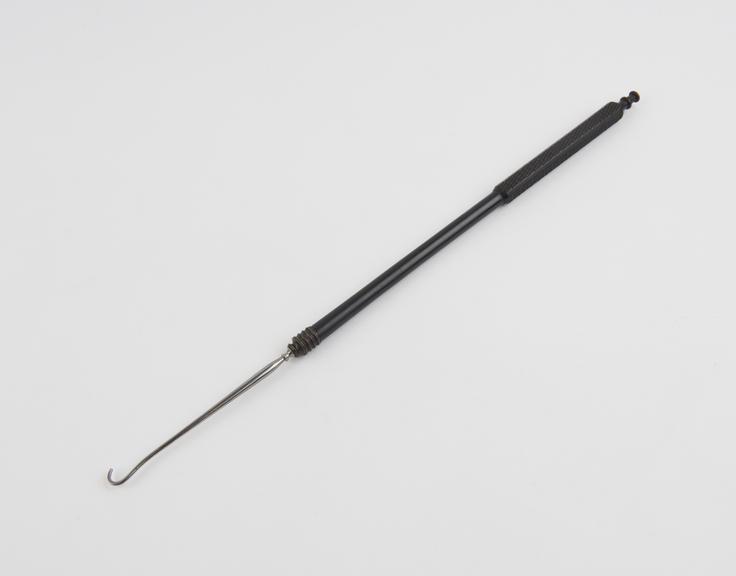 Uterine hook, steel and ebony, by Arnold and Sons of London