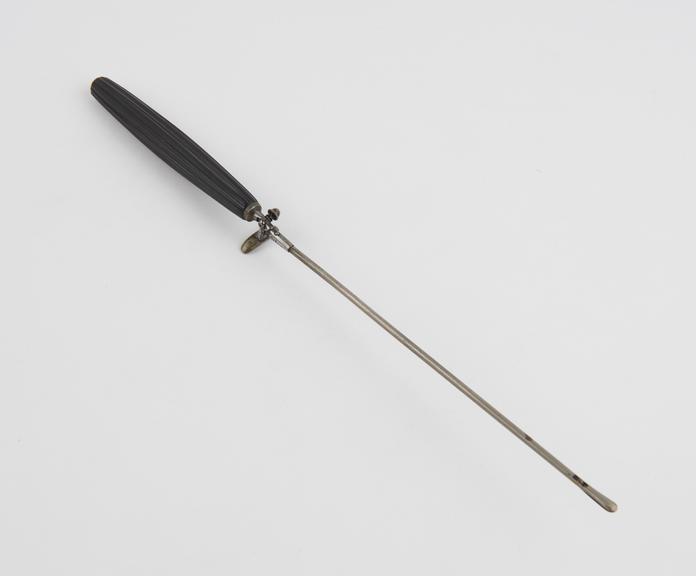 Uterine forceps, steel and ebony, broken, 1pth century