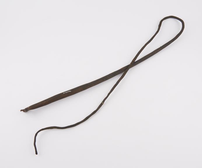 Slave whip, rhinoceros hide, Asian or African, 19th century