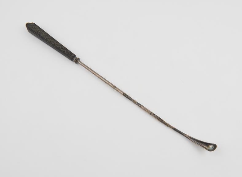 Scoop, uterine, steel and ebony, second half 19th century