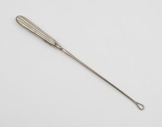 Uterine curette, single with metal handle