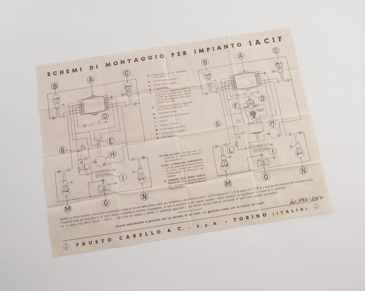 Diagram from Fausto Carello & C. Spa Flasher Unit