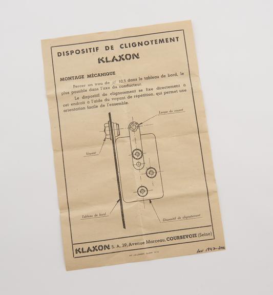 Information leaflet with diagram