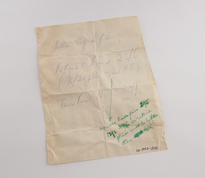 Sales receipt for Hella 70/9-12 cigarette lighter