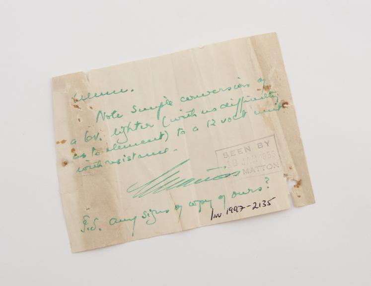 Receipt for a 6v to 12v conversion