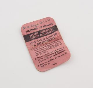 Warning label for Casco Vis-O-Lite