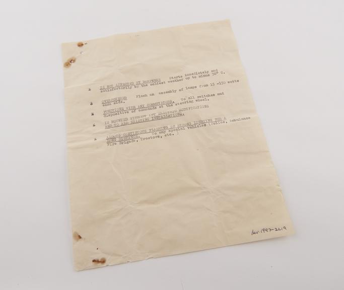 Paper list for Flasher Control Unit
