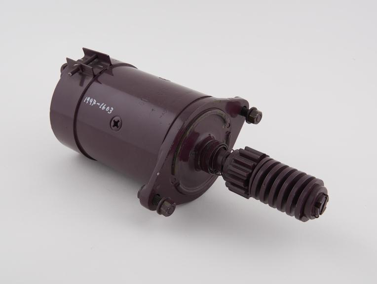 Motor car starter motor, possibly made by Lucas, c.1970.