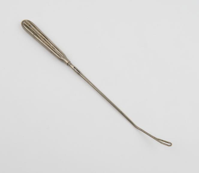 Uterine curette, steel, plated, late 19th century