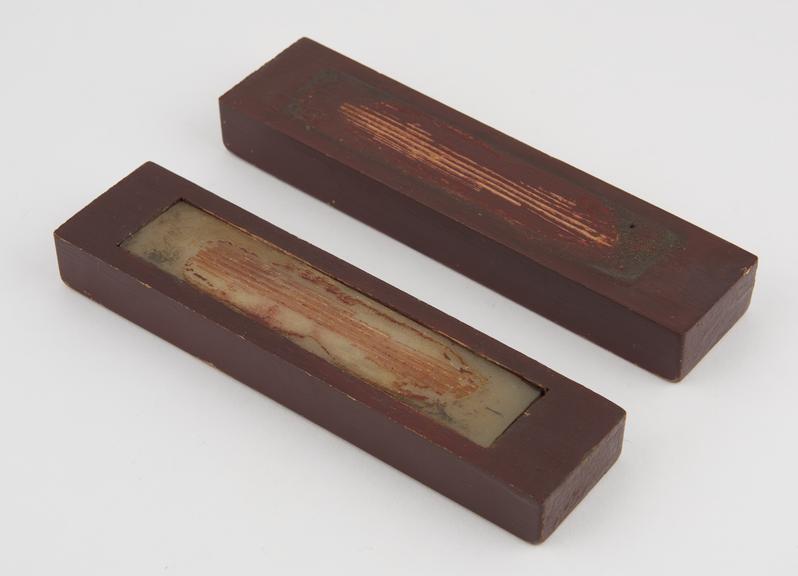 Slipstone in wooden case, maker unknown, 1920-1950