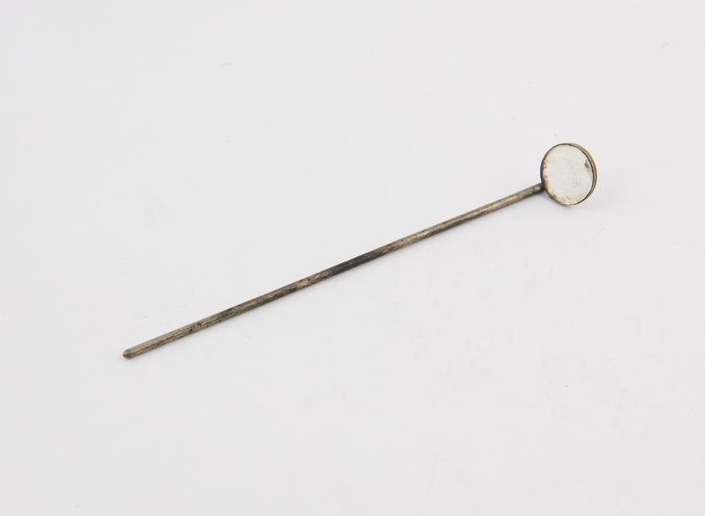 Laryngeal mirror, No.1, with stem, no handle, 1860-1920