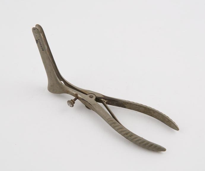 Nasal speculum, Killian, steel, nickel-plated, probably British