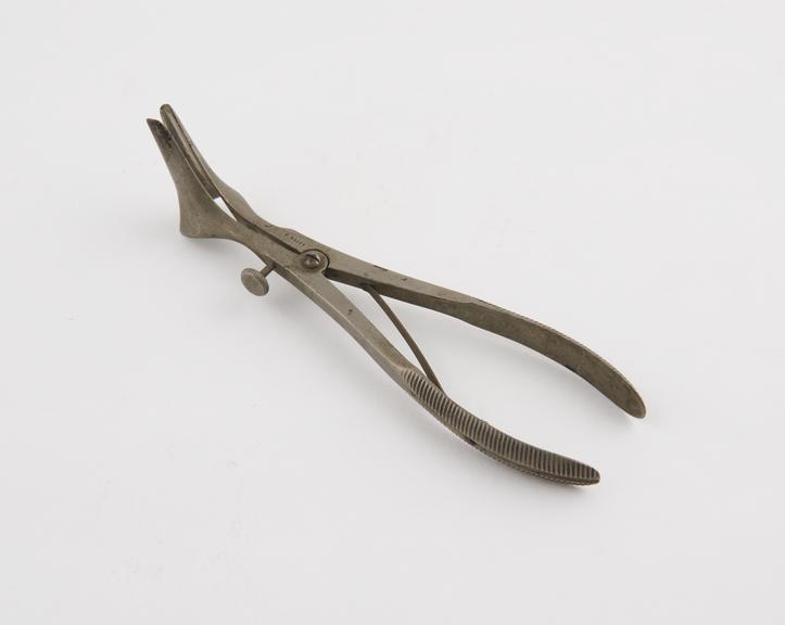 Nasal speculum, nickel-plated, made by F