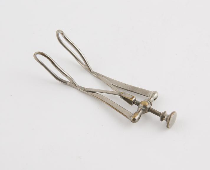 Frankel's curved dilating nasal speculum, plated metal