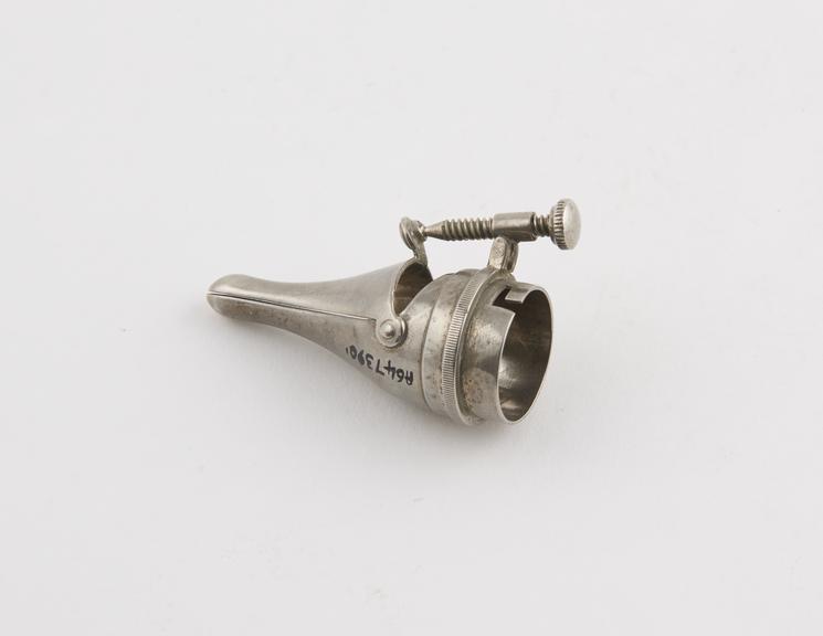 Speculum, nasal, incomplete, metal, nickel-plated, European