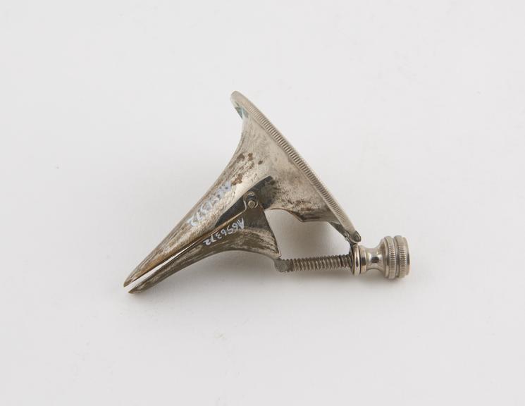 Nasal speculum, steel, plated, by Simal of Paris