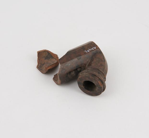 Terracotta tobacco pipe, bowl with stem socket only