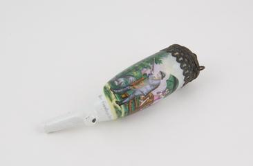 Porecelain tobacco pipe bowl with "Sunday Hunt" decoration