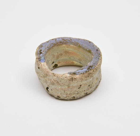 Glass ring, probably of folded rim, Roman