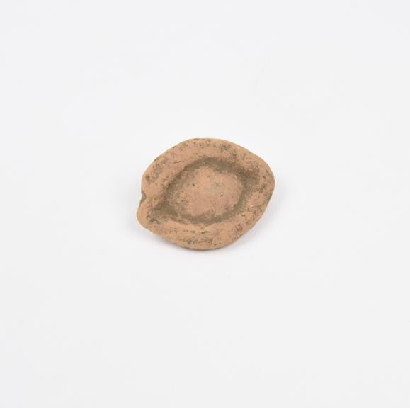 Votive right eye, terracotta, probably Roman, 200BC-200AD