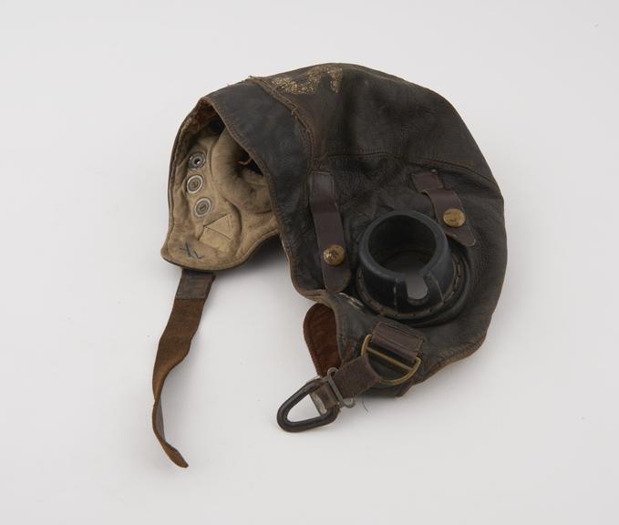 Leather flying helmet