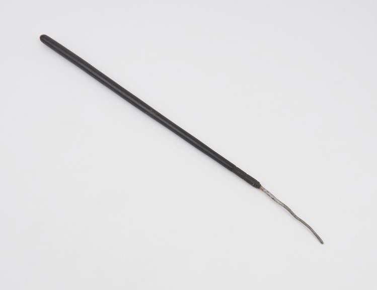 Uterine probe, steel and ebony, 19th century