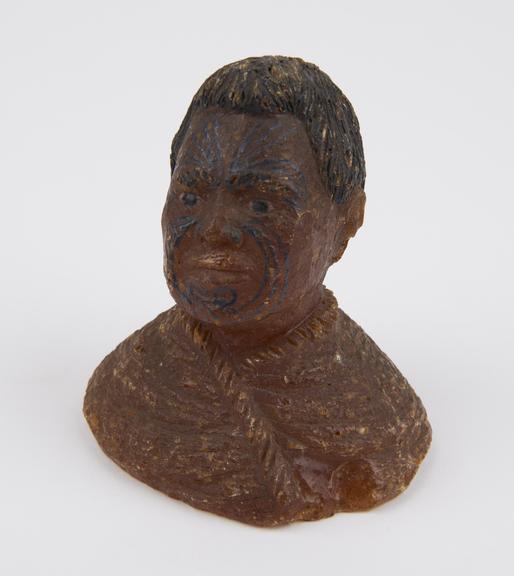 Bust of Maori chief carved from Kaurie gum