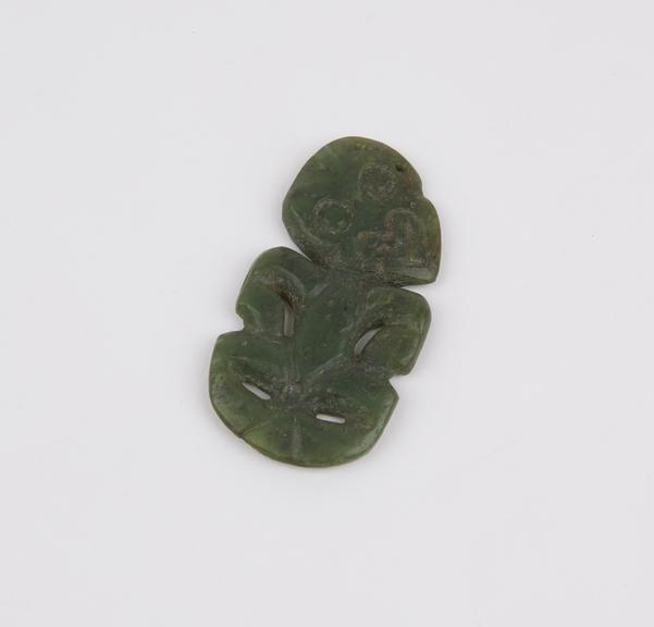 Green jade tiki, Maori, New Zealand, 1871-1925