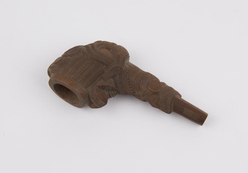 Wooden pipe, Maori, New Zealand