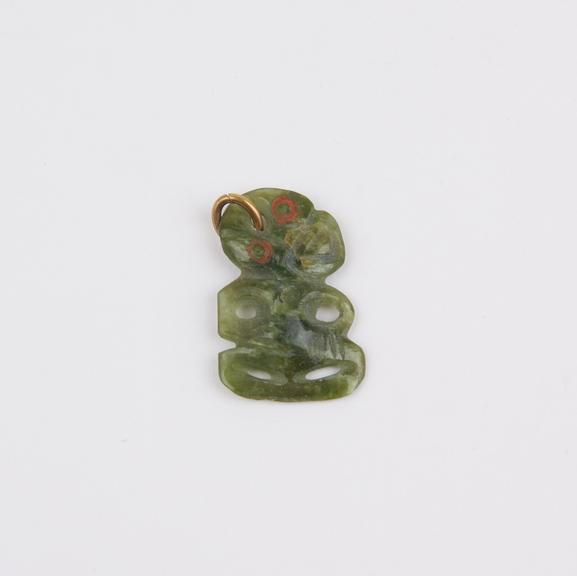 Green jade tiki, untraditionally small