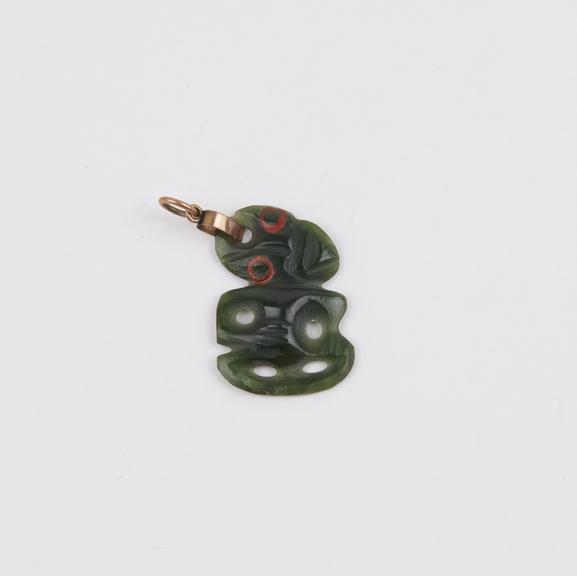 Green jade tiki, untraditionally small