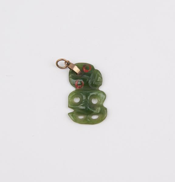 Green jade tiki, untraditionally small