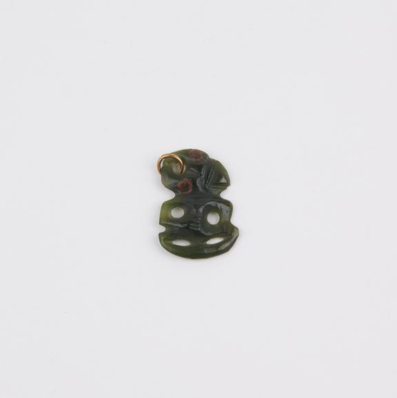 Green jade tiki, untraditionally small