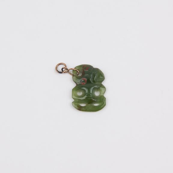 Green jade tiki, untraditionally small