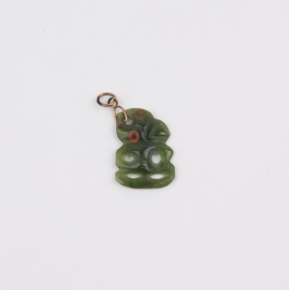 Green jade tiki, untraditionally small