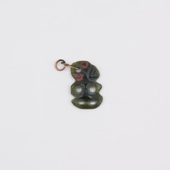 Green jade tiki, untraditionally small