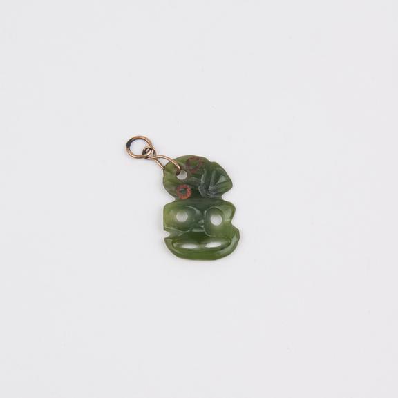 Green jade tiki, untraditionally small, Maori, New Zealand