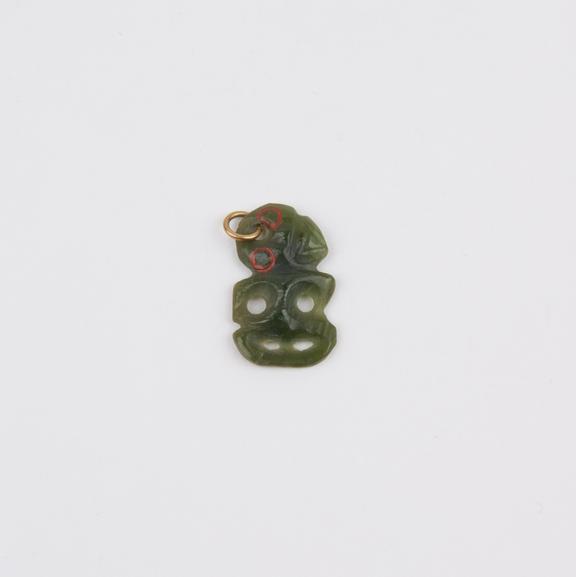 Green jade tiki, untraditionally small