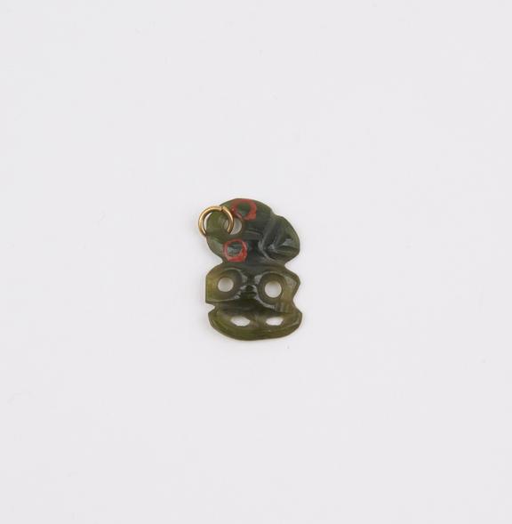 Green jade tiki, untraditionally small, Maori, New Zealand