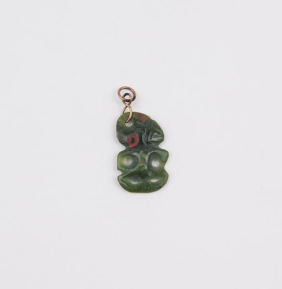 Green jade tiki, untraditionally small