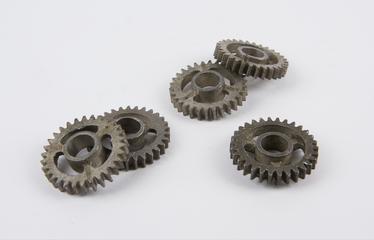 Five cast gear wheels