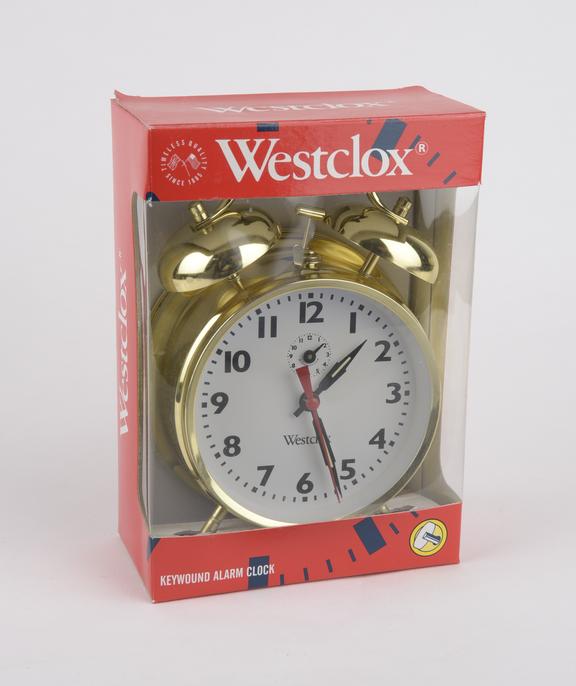 Spring driven analogue mechanical alarm clock with double