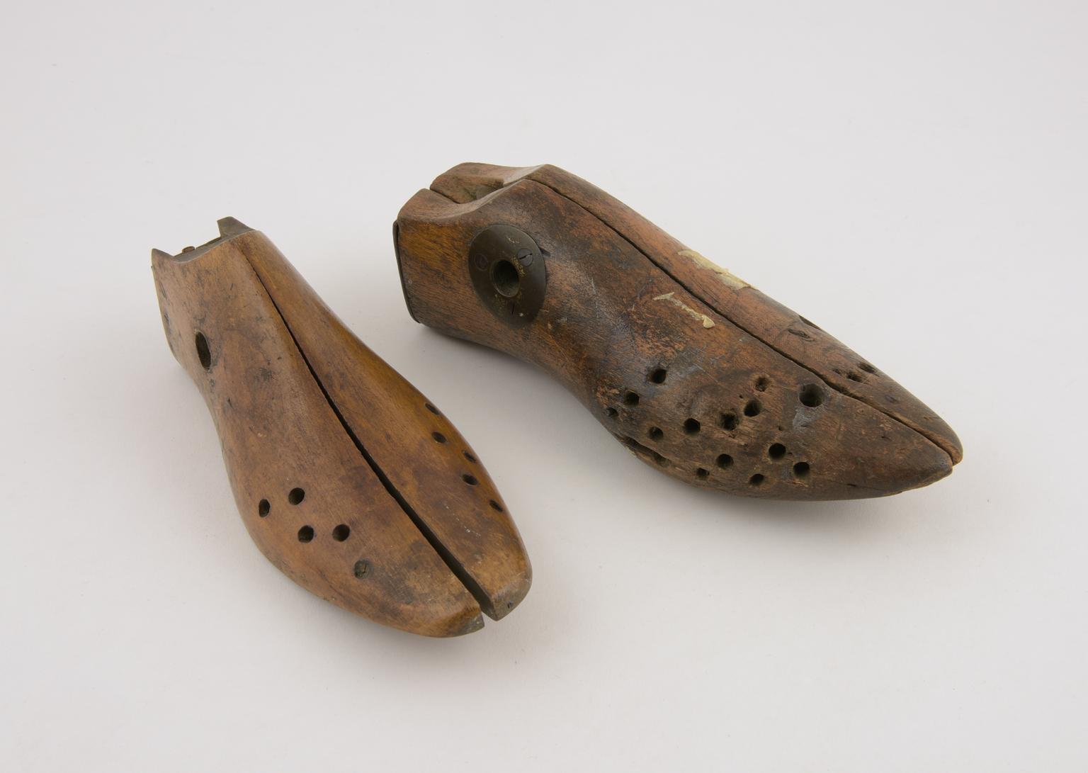 Two wooden shoe lasts