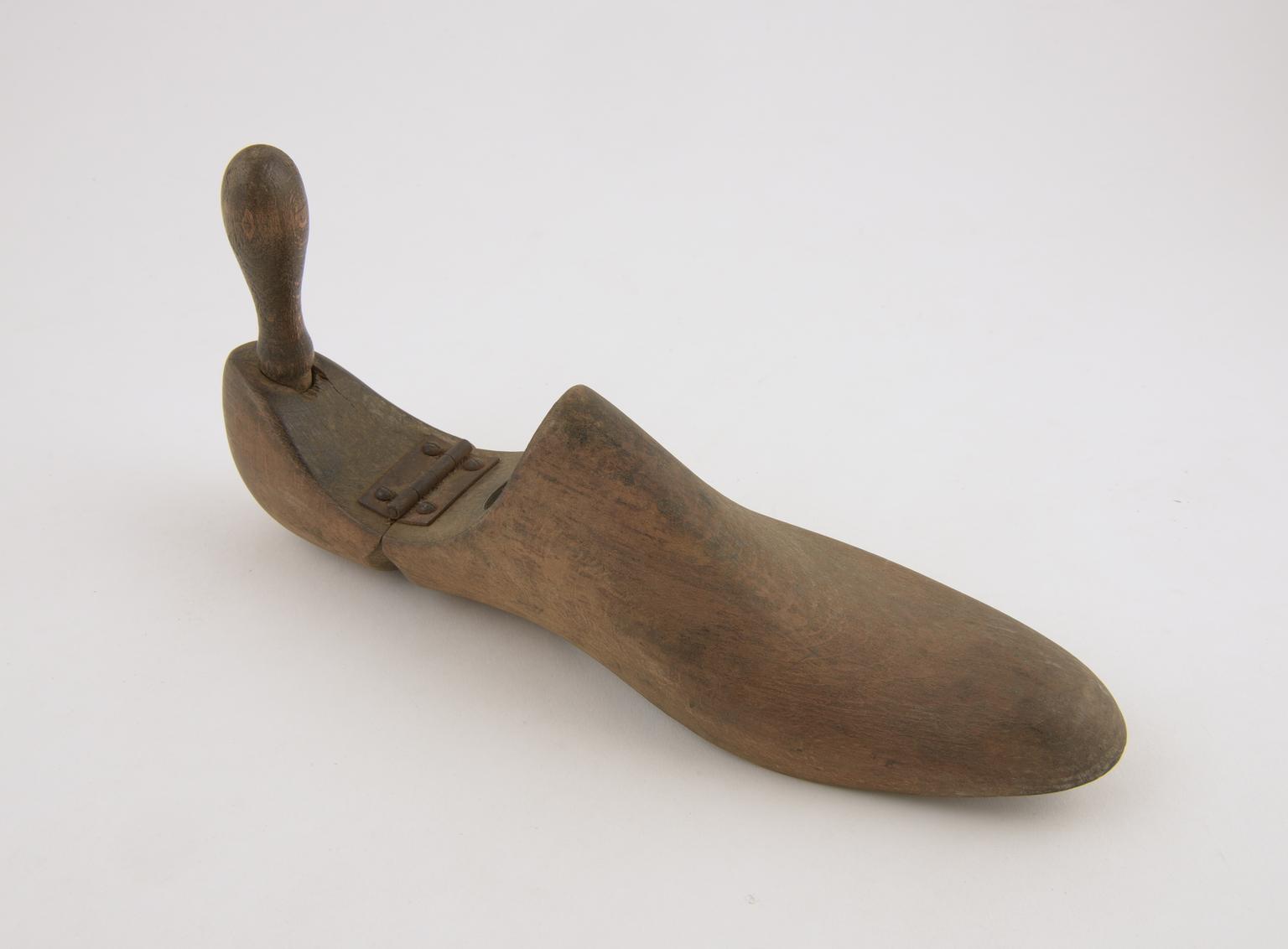 One of two wooden shoe lasts