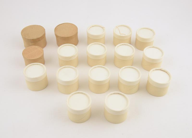 17 cardboard ointment pots